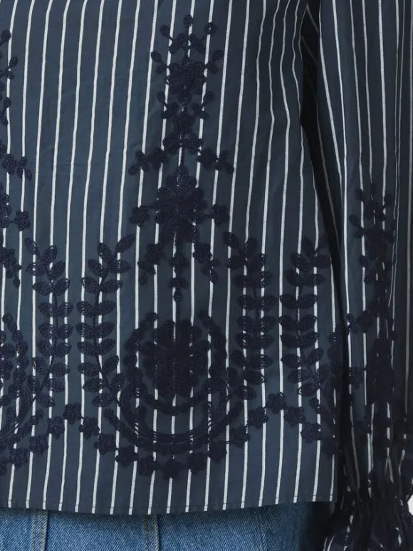 Amara Stripe Emb Blouse