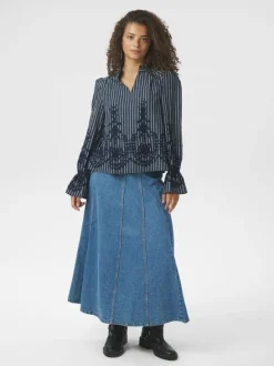 Amara Stripe Emb Blouse