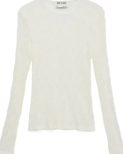 AWTESSY LS O-NECK LACE TOP NOOS