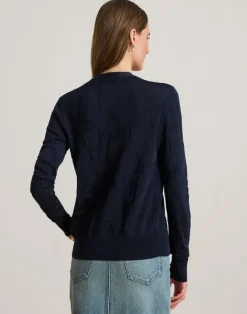 Belting-Motif V-Neck Cardigan