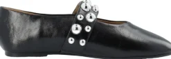 BIALUNA Studded Ballet Flat Faux Leather