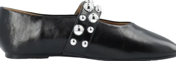 BIALUNA Studded Ballet Flat Faux Leather