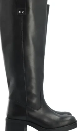BIAMARY Knee High Pull On Boot Smooth Leather