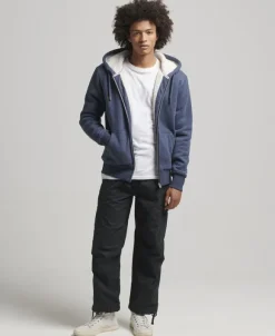 BORG LINED ZIP HOOD