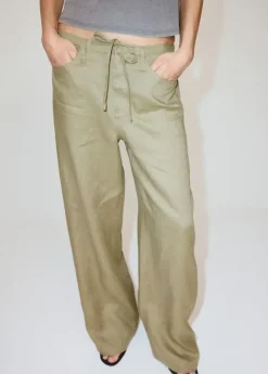 Bow linen trousers