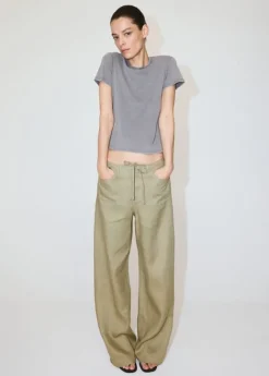 Bow linen trousers