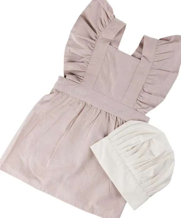 Brneforklde m/kokkehue, dusty pink/classic white