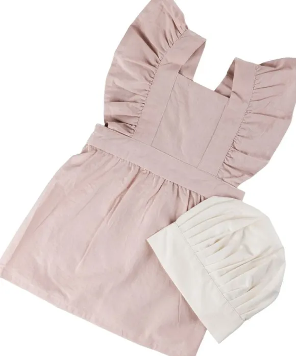Brneforklde m/kokkehue, dusty pink/classic white