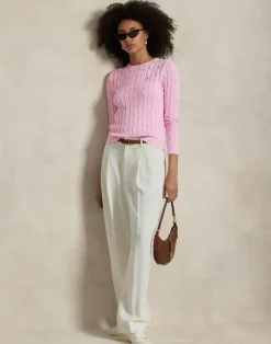 Cable-Knit Cotton Crewneck Sweater