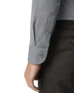 Contemporary Fit Brown Houndstoothmerino Wool Shirt
