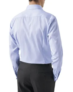 Contemporary Fit Light Blue Signature Twill Shirt - French cuff