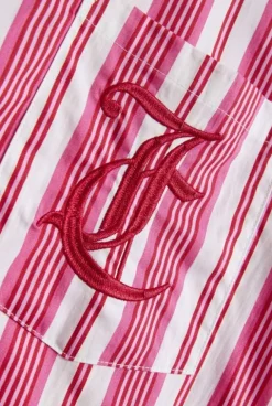 COTTON STRIPE SLEEP LS SHIRT + PANT SET