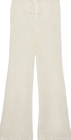 Crochet flared cotton blend trousers