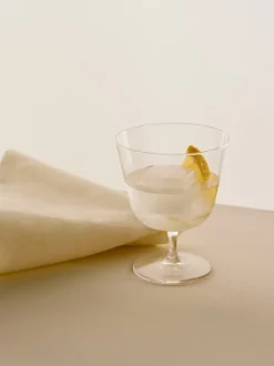 Curve Stem Glass-Set of 2-Small-Clear