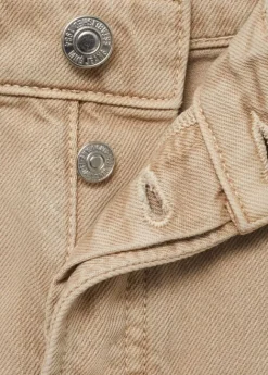 Denim shorts with frayed hem