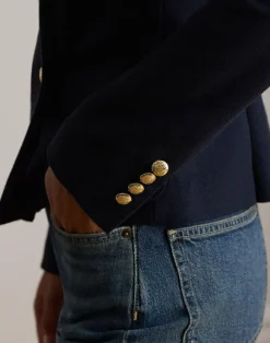 Double-Breasted Stretch Piqué Blazer