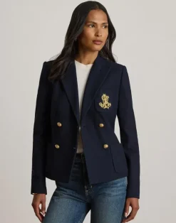 Double-Breasted Stretch Piqué Blazer