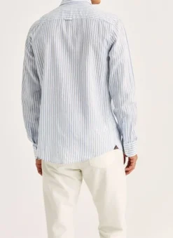 Douglas Linen Stripe Shirt-Classic Fit