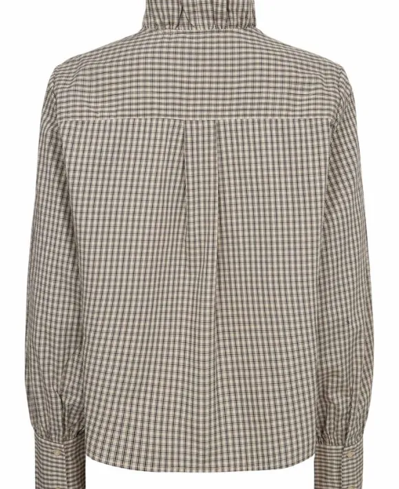 Ellen 4 Check Cotton Frill Shirt - 100% Cotton GOTS