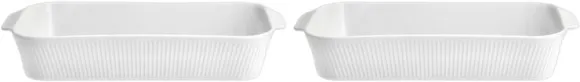 Fatset djupt Plissé 35 x 19 x 6 cm 2 st Vit