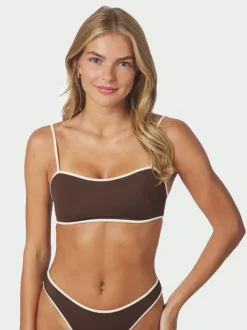 Fia Solid Contrast Bikini Top