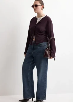 Fine-knit straight-fit cardigan