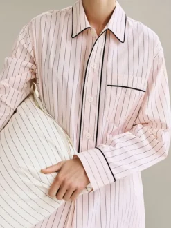 Fineline Long Nightshirt-M/L-Soft pink