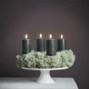 Giftbox w. spike, remote, LED pillar candle, Pine green, Smo