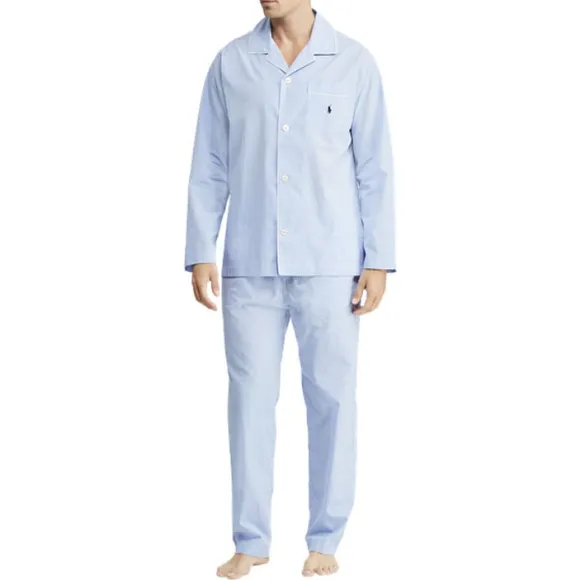 Gingham Poplin Long Sleep Set