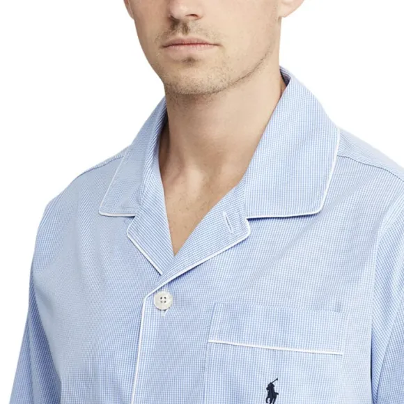 Gingham Poplin Long Sleep Set