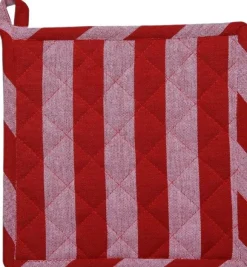 Grytlapp 22x22 cm BIRK - Randig dark red