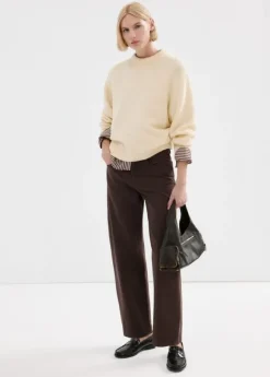 HIGH-WAISTED COTTON BARREL JEANS BET