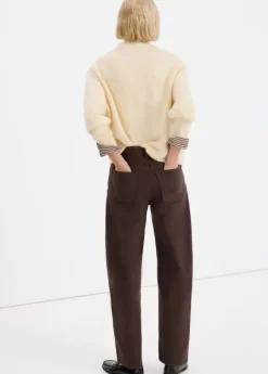 HIGH-WAISTED COTTON BARREL JEANS BET