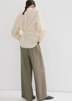 High-waisted lyocell trousers