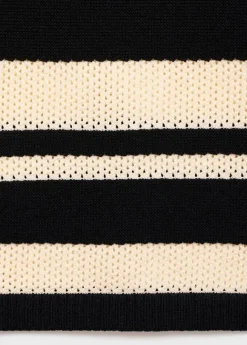 Knitted midi skirt with stripes