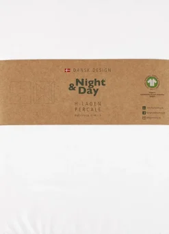 Økologisk H-split lagen, percale - GOTS, hvid