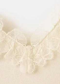 Lace detail knit top