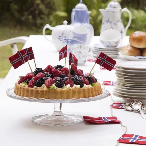 Lagkageflag med Norske flag