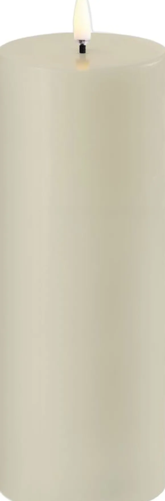 LED pillar candle, Oyster Grey, Smooth, 7,8x20 cm