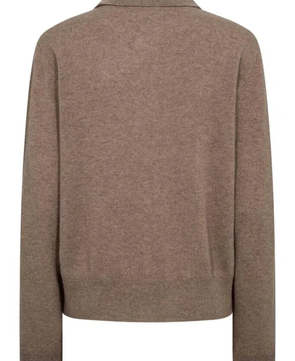 Mabel 15 Langærmede polo strikcardigan - 100% Cashmere