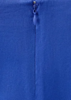Midi skirt in a linen-cotton blend
