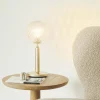 Miira Table, brass / optic clear