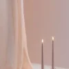 MM LED taper candle, Silk, Slim, Light rose, 2-pack, 23x250 mm