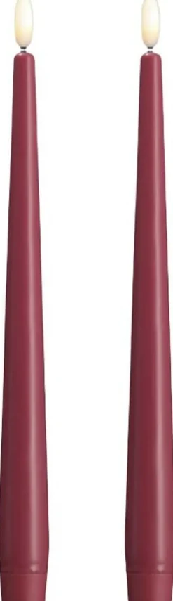 Moods & More - LED taper candle, Silk, Slim, Vintage rose, 2-pack, 23x