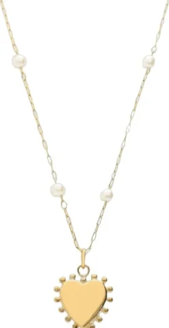 Necklace mini pearl & heart