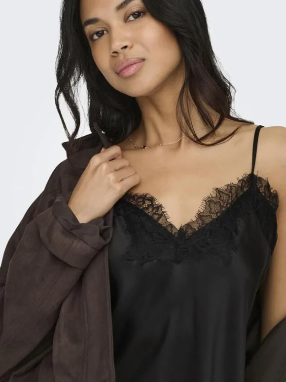 ONLBELLA STRAP SATIN LACE TOP WVN E