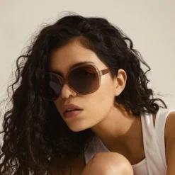 PARKER oversized retro sunglasses light brown