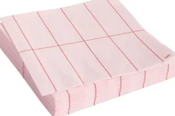 Pattern Napkins-Set of 20 Lunch-Light pink and red grid