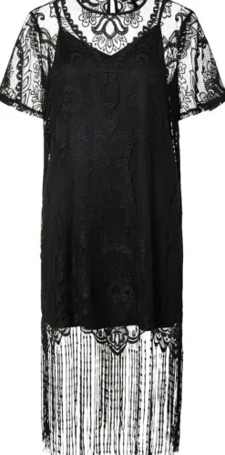 PCCLAIR SS SHORT LACE TASSELS DRESS