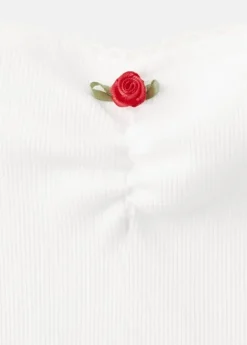 Pink embroidered cotton top